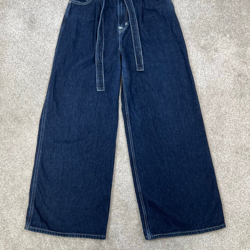 Levi's Red Positively Superior Wide Leg Loose Dark Wash Belted Jeans (Sz 28) - Picture 9 of 16